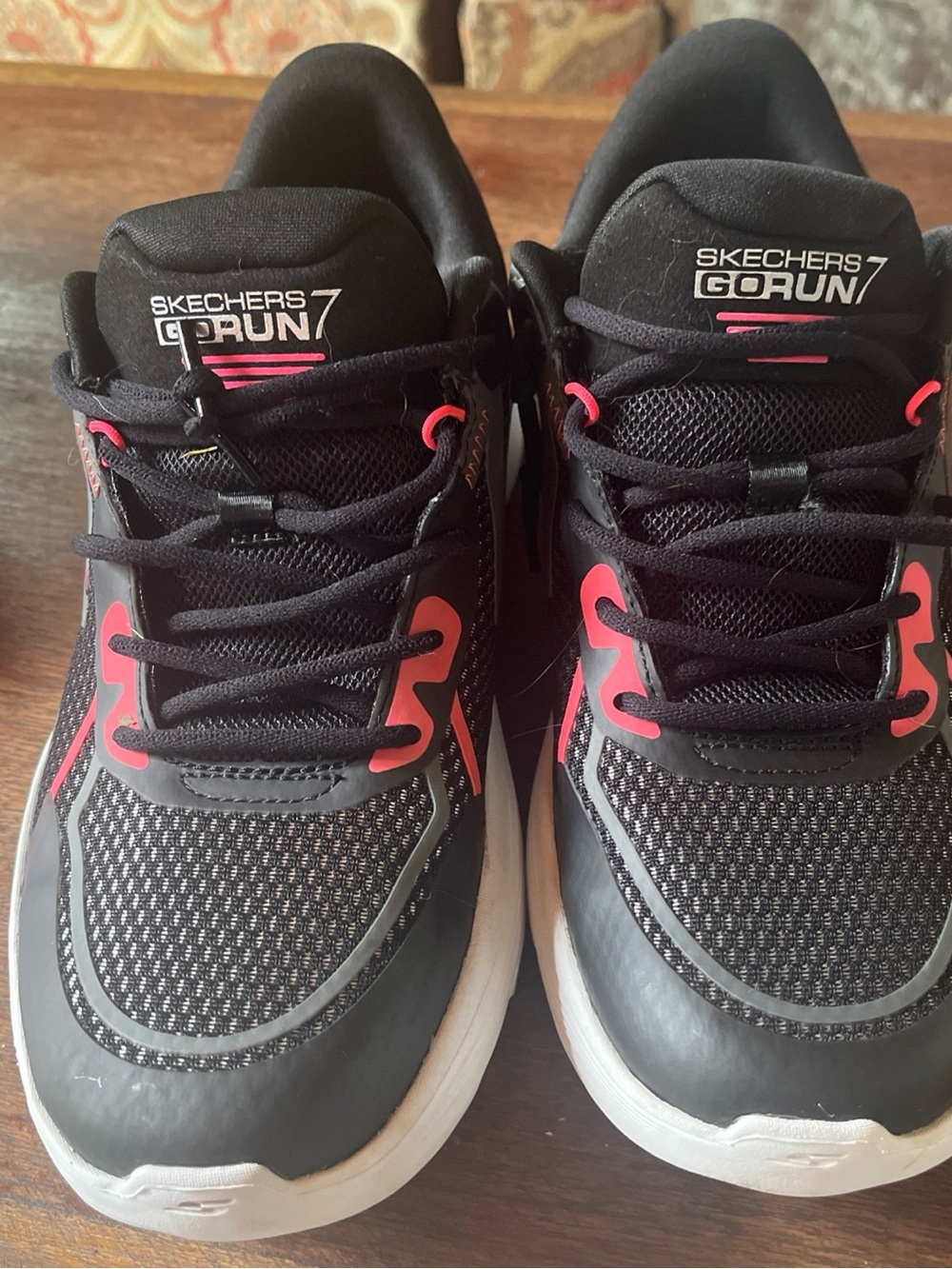 Skechers GOrun Black Sneakers with Pink Accents